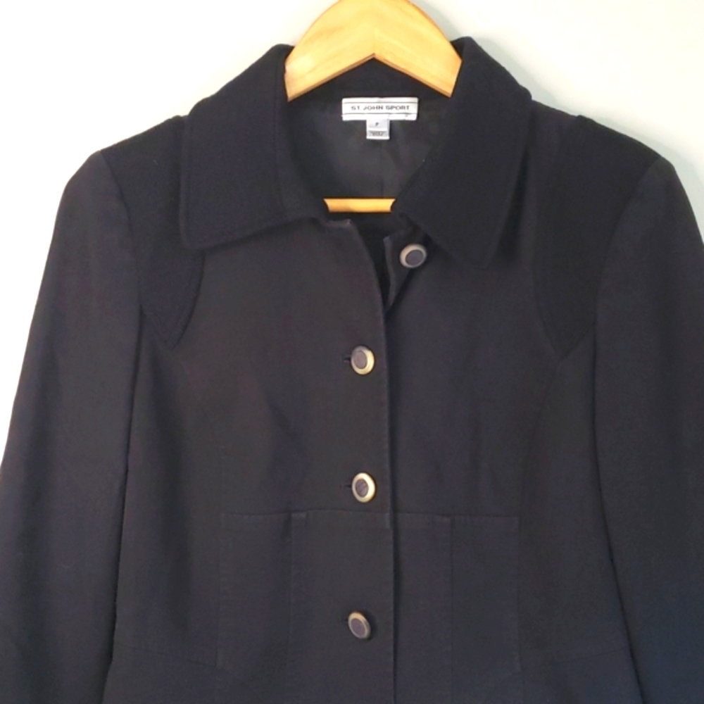 St. John Sport Riding/Barn Jacket Blazer Black Size P Petite XS/Small